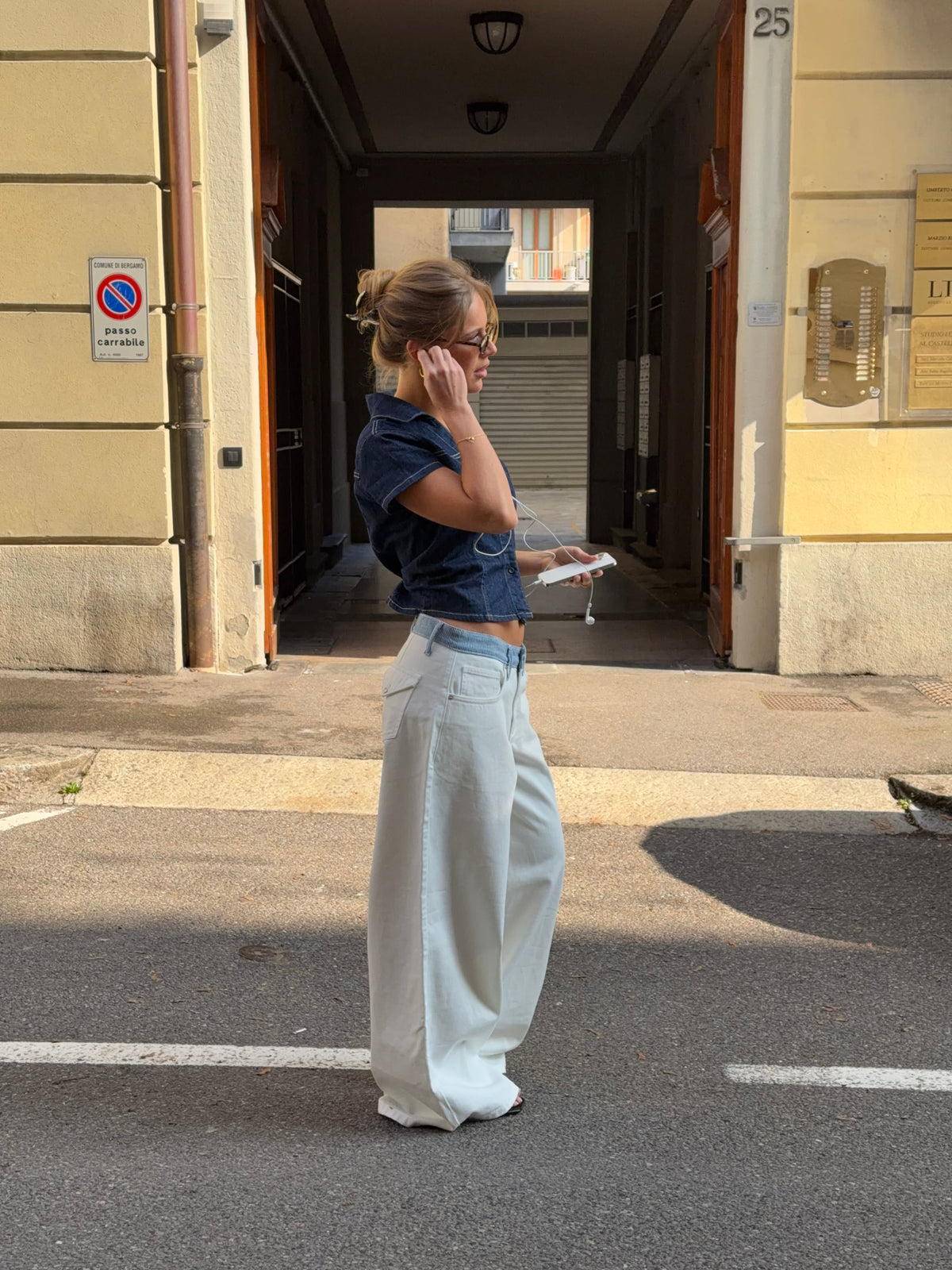 Poppy | Women's Low-Rise Wide-Leg Striped Jeans
