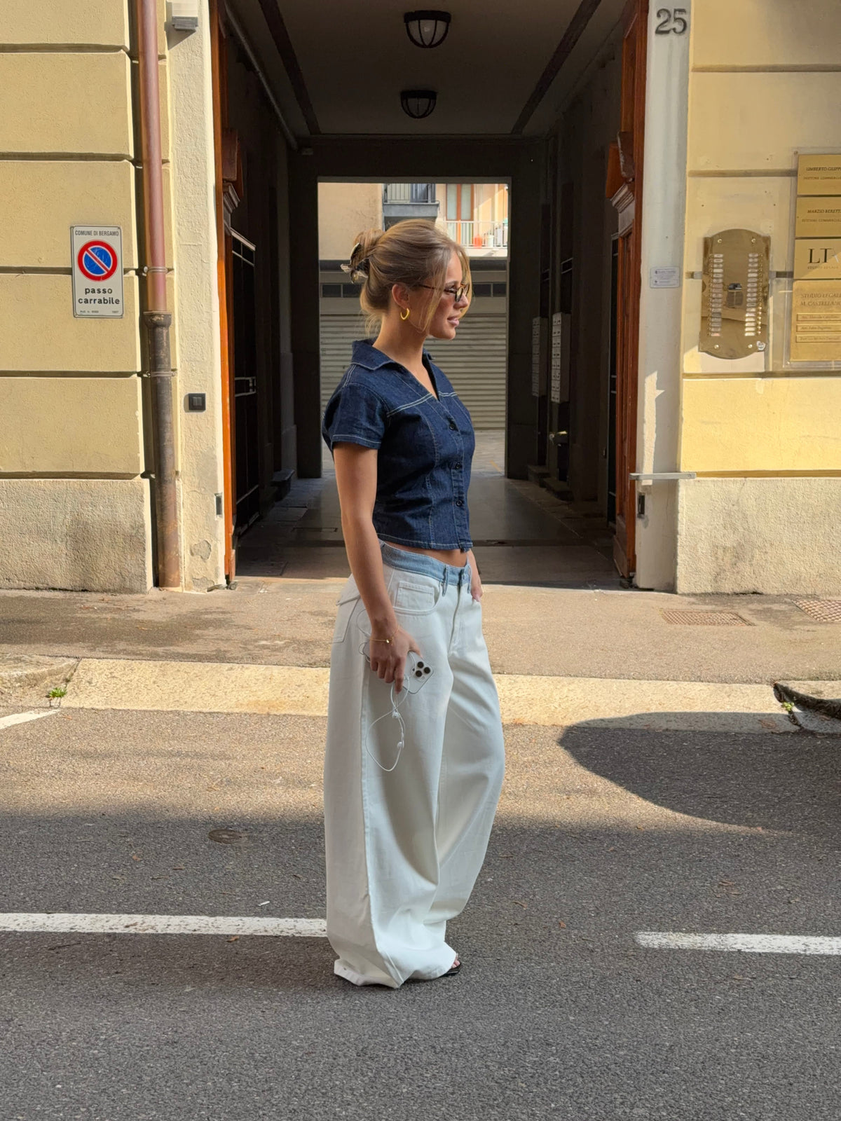 Poppy | Women's Low-Rise Wide-Leg Striped Jeans