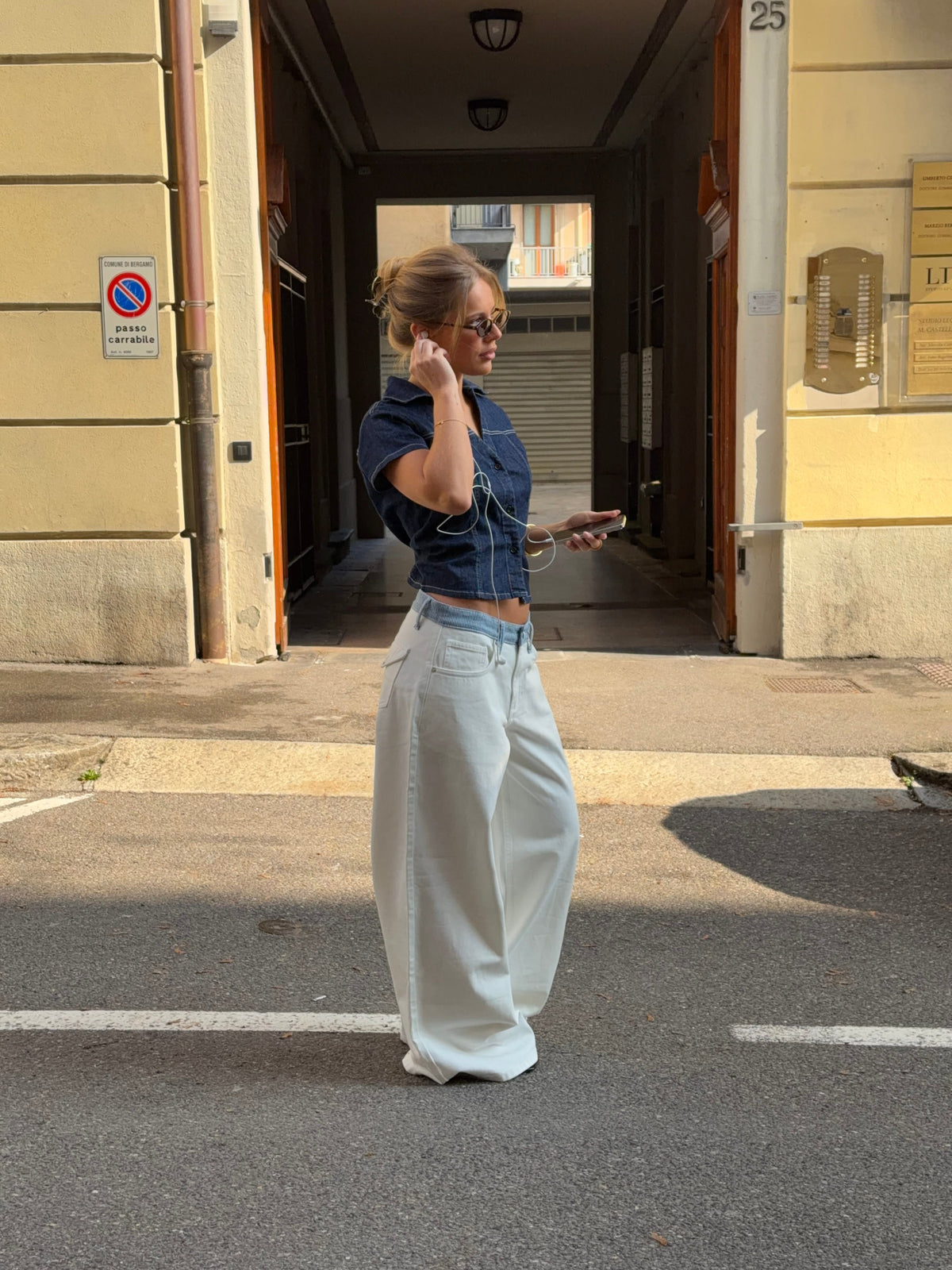 Poppy | Women's Low-Rise Wide-Leg Striped Jeans