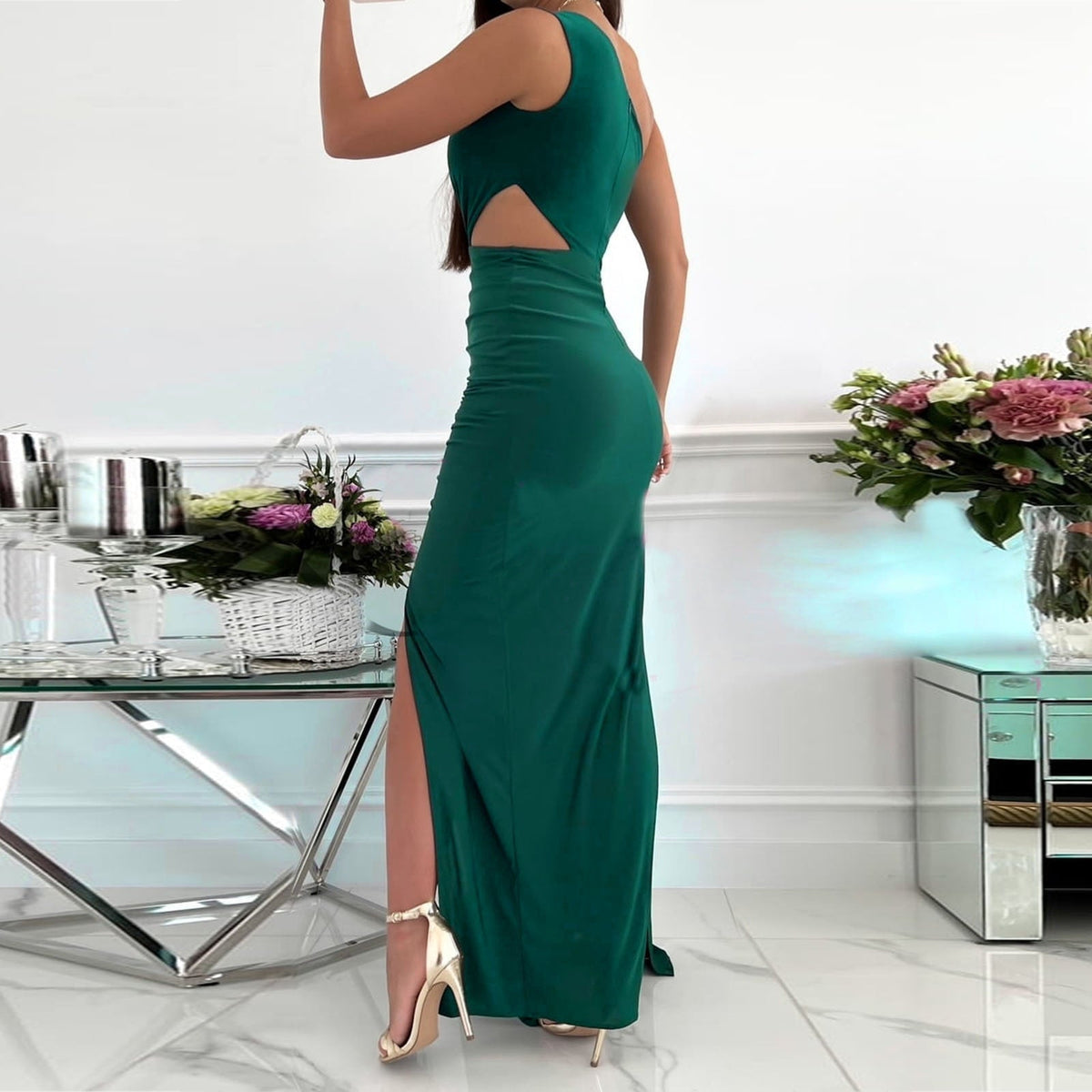 Rachel | Women's Draped One-Shoulder Evening Dress