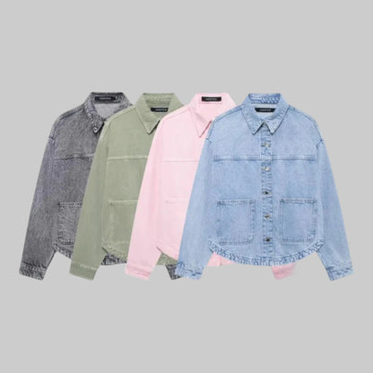 Sarah | Women's Relaxed Button-Up Denim Coat