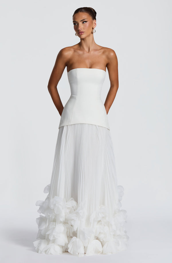 Holly | Women's Strapless Pleated Wedding Guest Dress