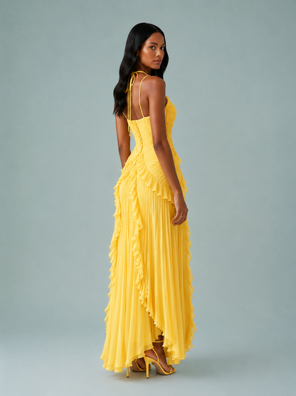 Isabella | Women's Embroided Halterneck Maxi Dress