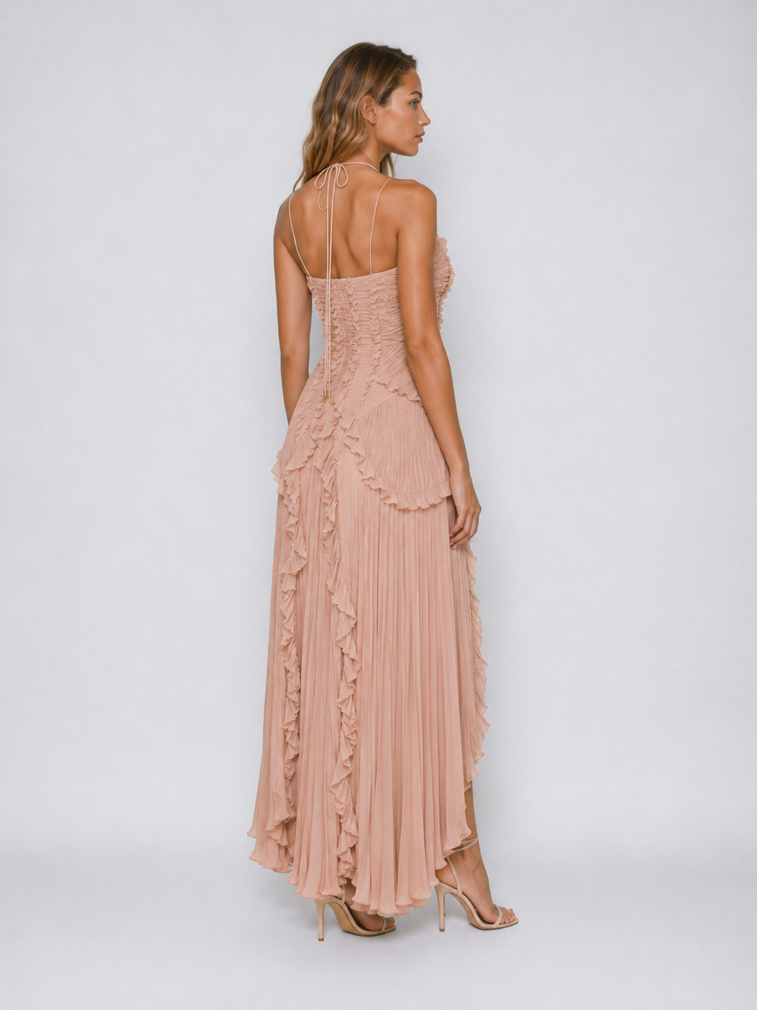 Isabella | Women's Embroided Halterneck Maxi Dress