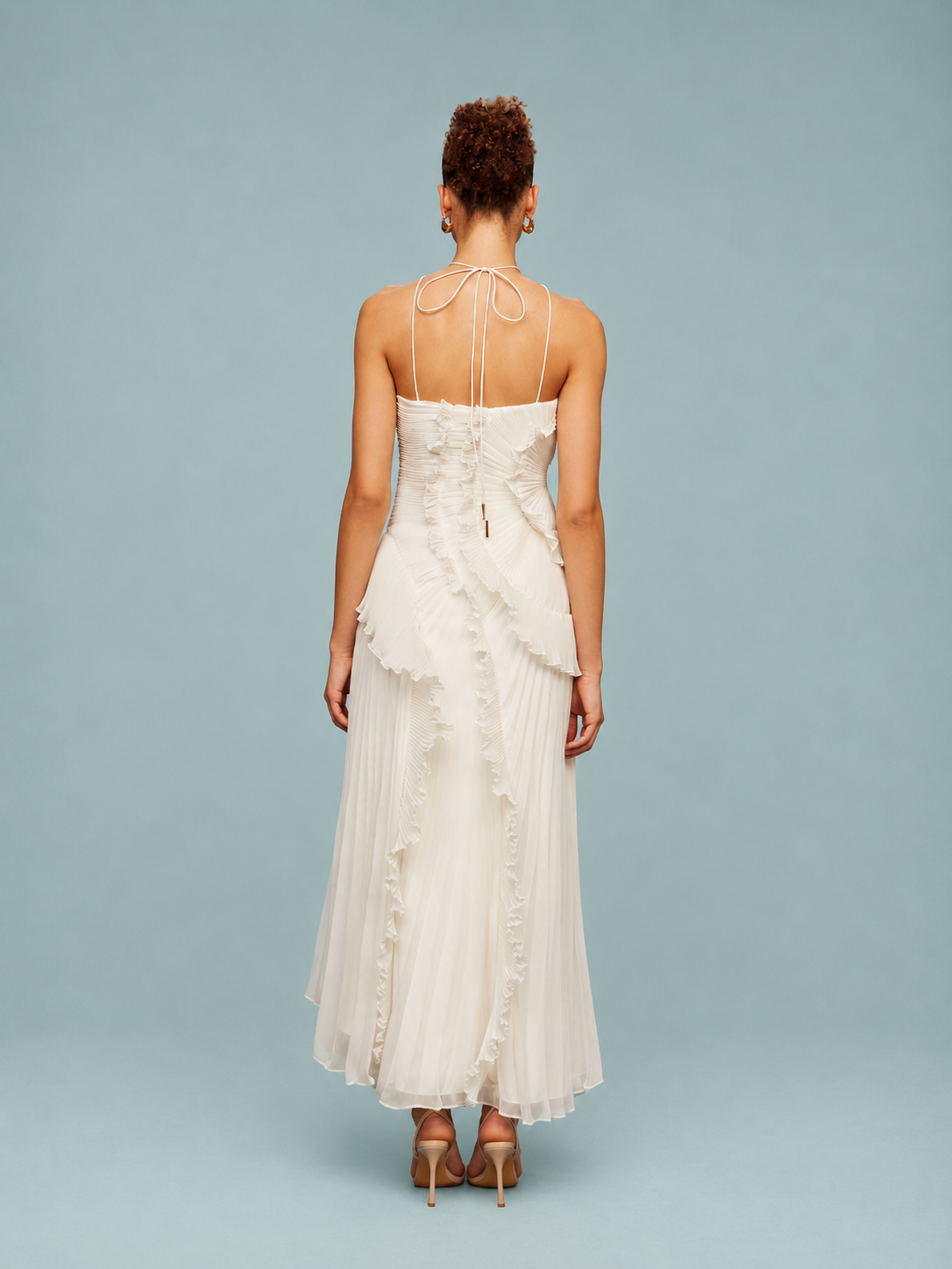 Isabella | Women's Embroided Halterneck Maxi Dress