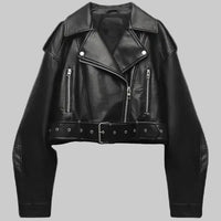 Diana | Women's Cropped Leather Biker Jacket