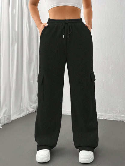 Sienna | Women's Relaxed Wide Leg Cargo Sweatpants