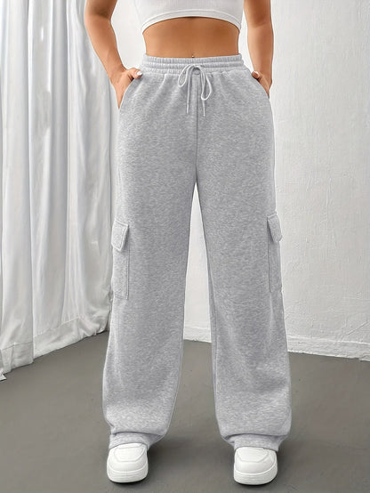 Sienna | Women's Relaxed Wide Leg Cargo Sweatpants
