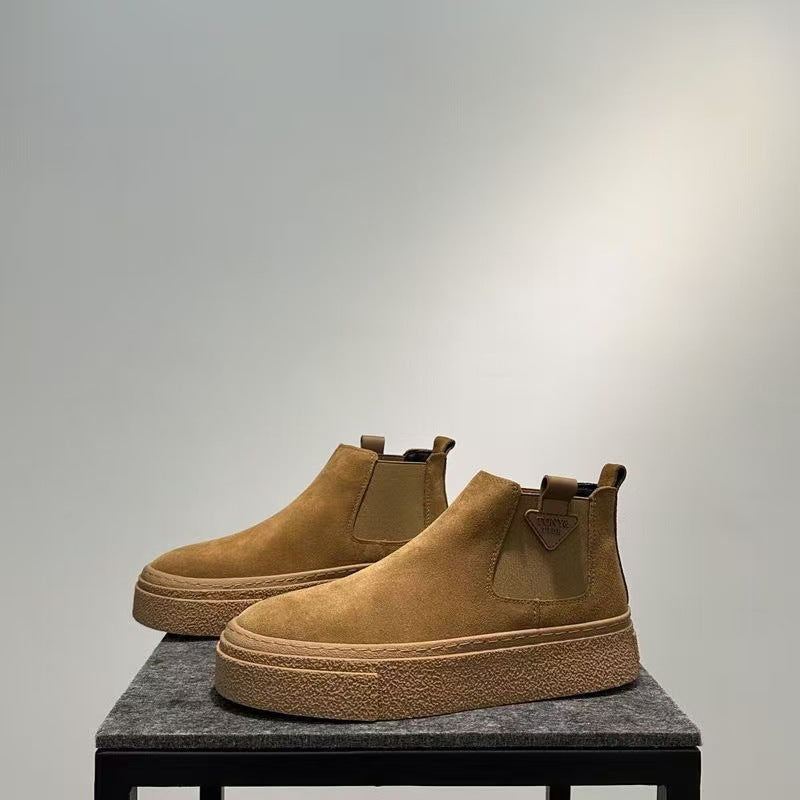 Sophie | Women's Suede Platform Chunky Chelsea Boots