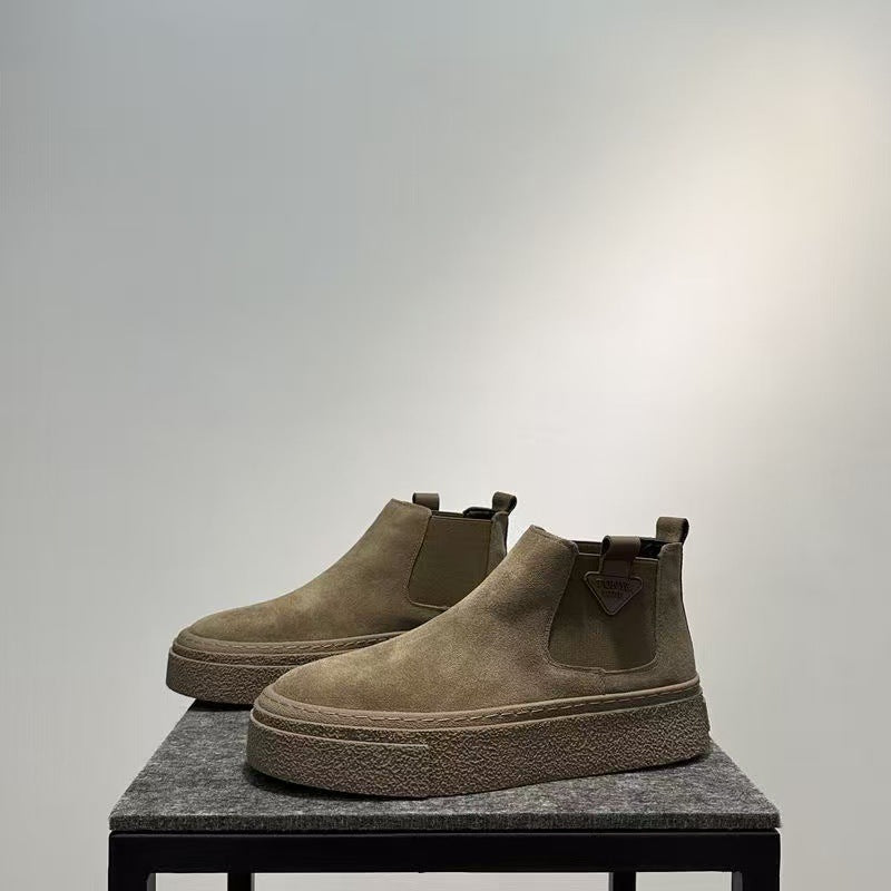 Sophie | Women's Suede Platform Chunky Chelsea Boots