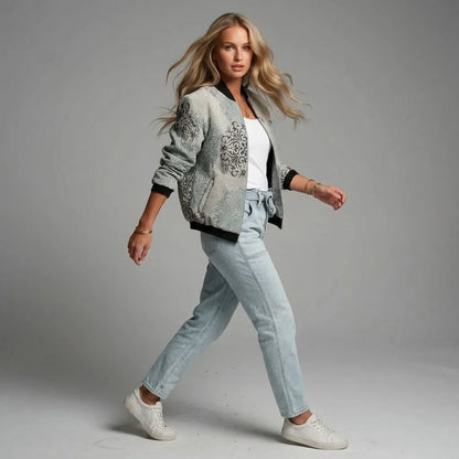Summer | Women's Casual Embroided Bomber Jacket