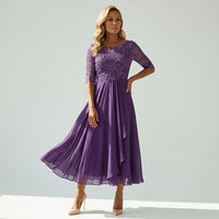 Sana | Women's Embroided Midi Evening Dress