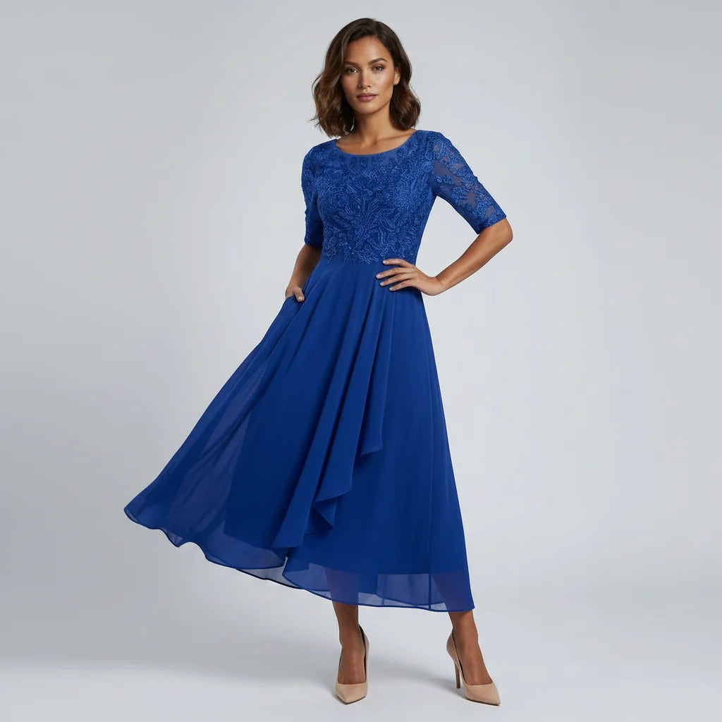 Summer | Women's Embroided Midi Evening Dress