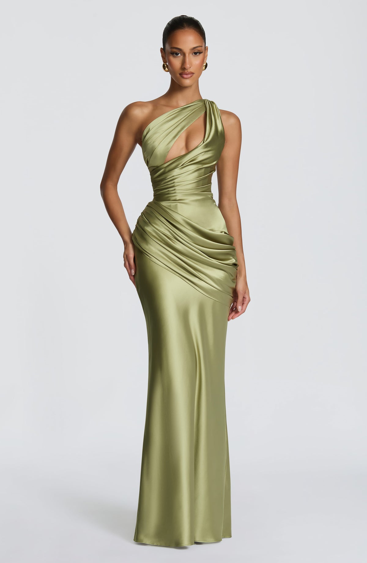 Summer | Women's Satin One-Shoulder Wedding Guest Dress