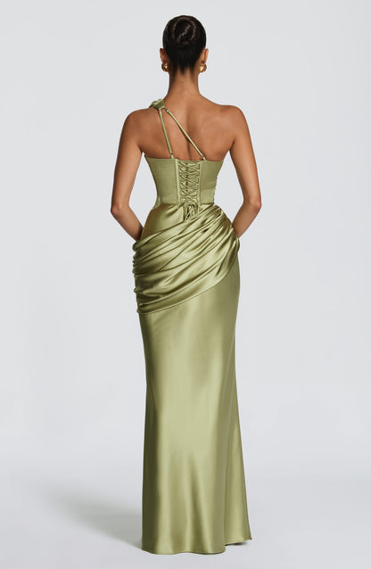Summer | Women's Satin One-Shoulder Wedding Guest Dress