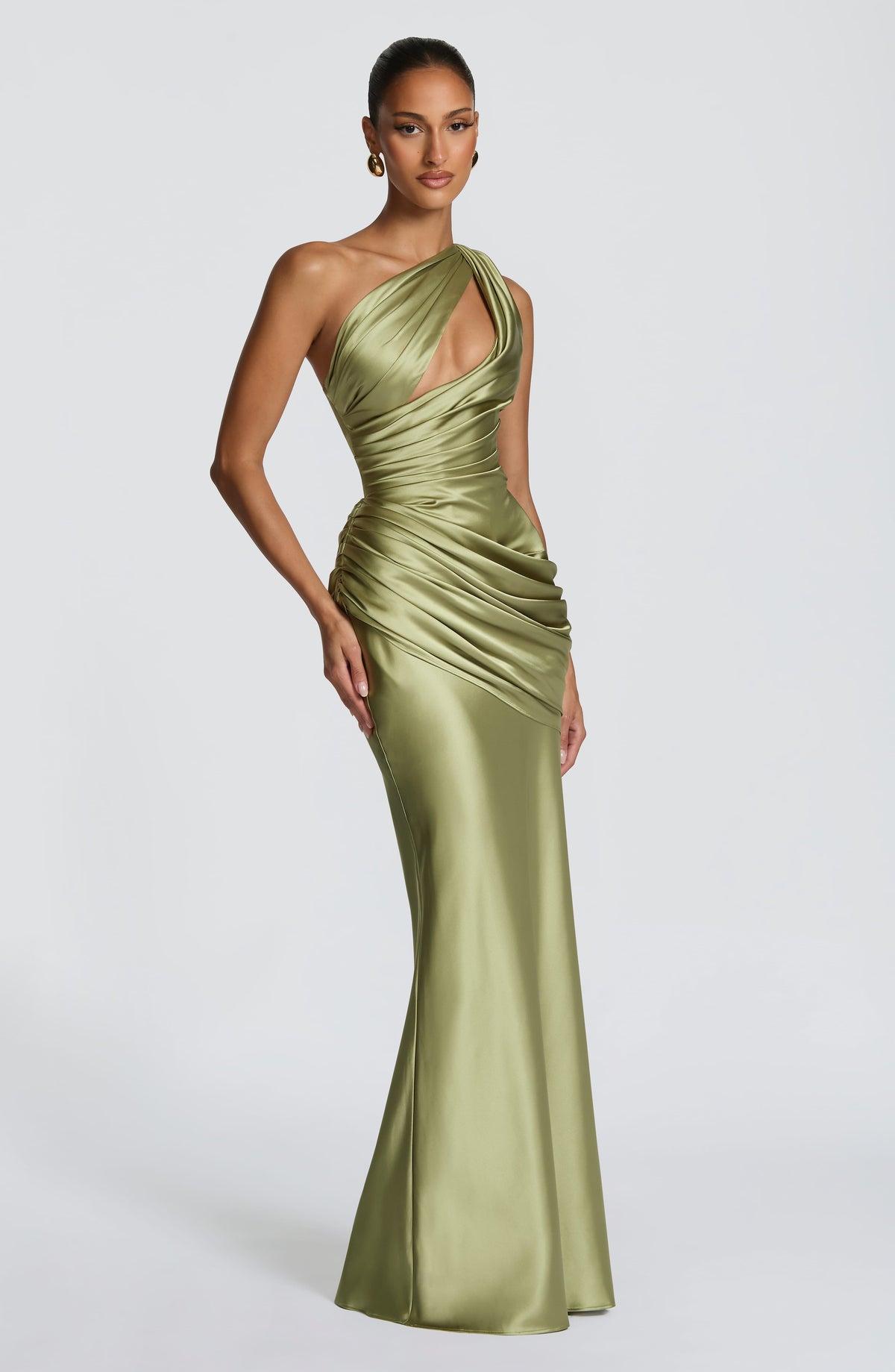 Summer | Women's Satin One-Shoulder Wedding Guest Dress