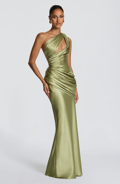 Summer | Women's Satin One-Shoulder Wedding Guest Dress