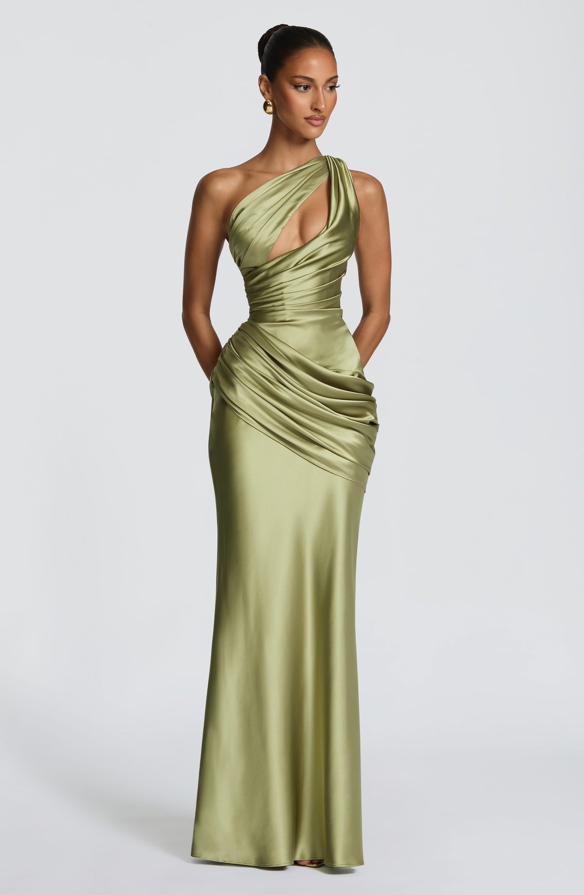 Summer | Women's Satin One-Shoulder Wedding Guest Dress