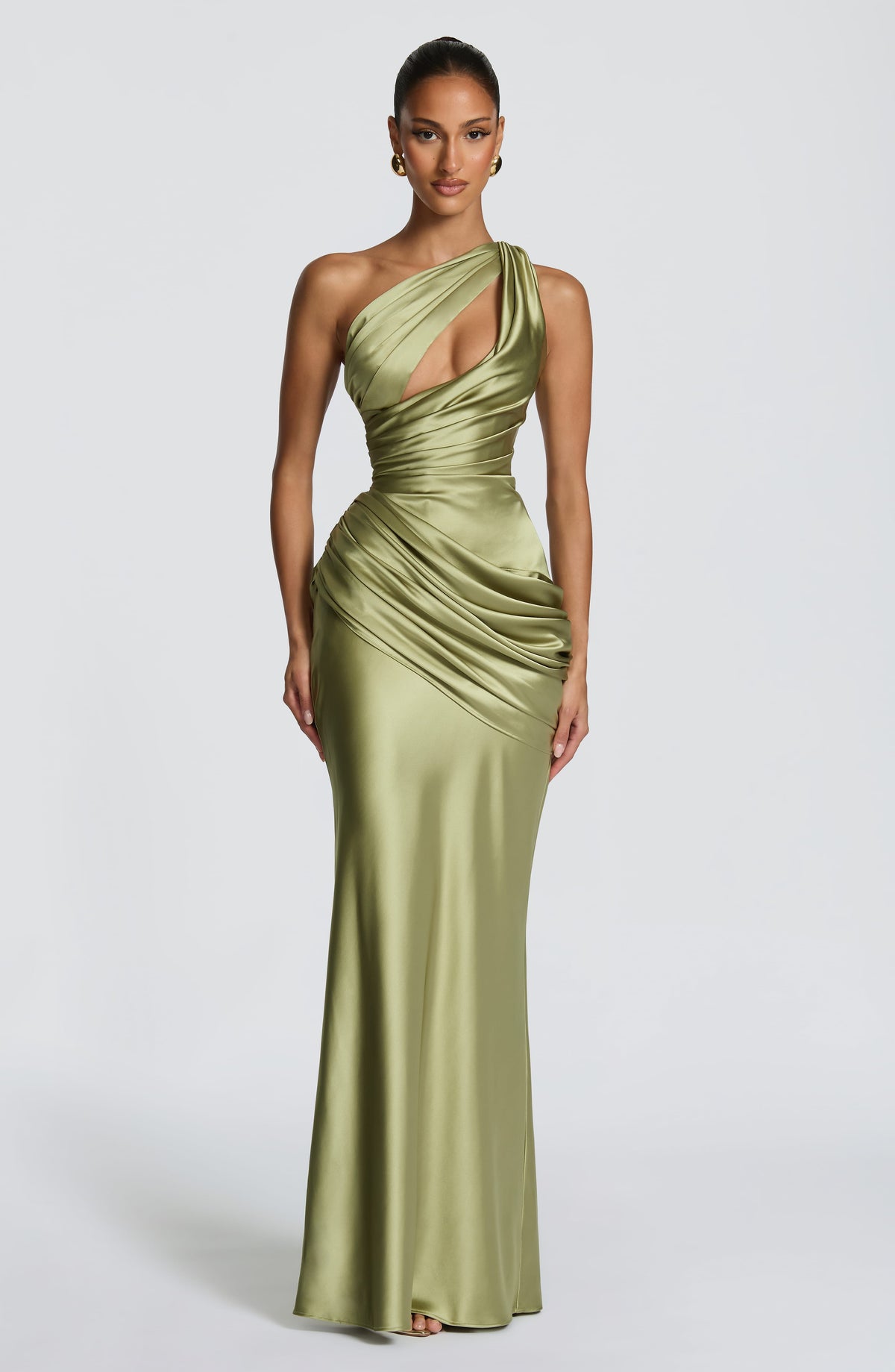 Summer | Women's Satin One-Shoulder Wedding Guest Dress