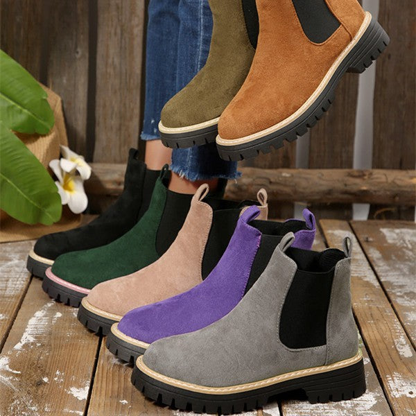 Summer | Women's Suede Lug Sole Chelsea Boots