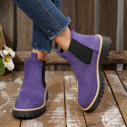 Summer | Women's Suede Lug Sole Chelsea Boots