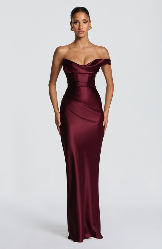 Gillian | Women's One Shoulder Satin Evening Dress