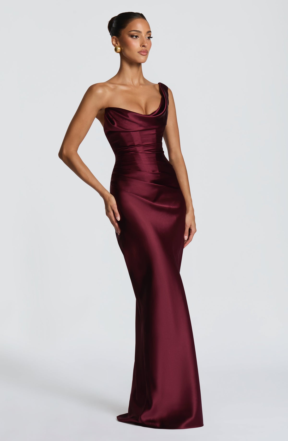 Gillian | Women's One Shoulder Satin Evening Dress