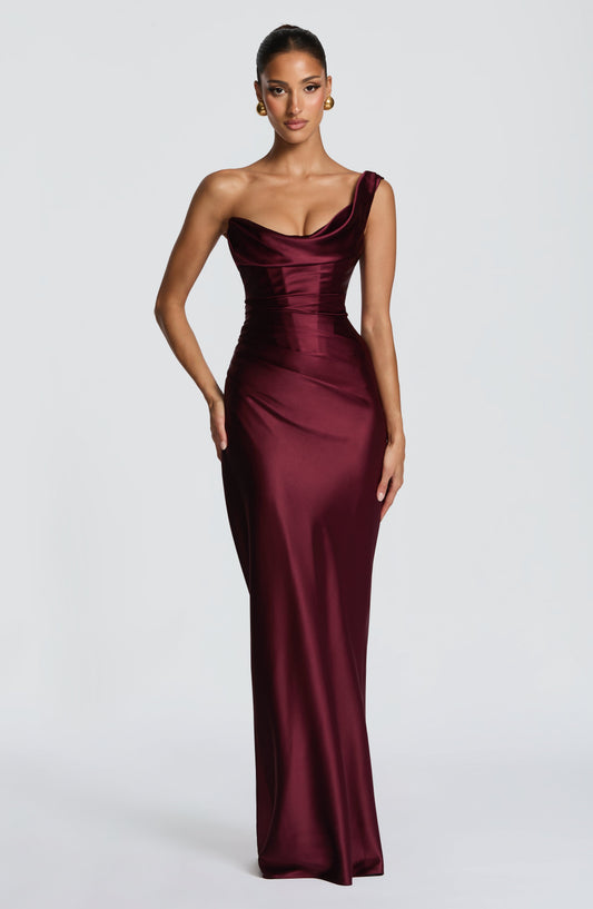 Gillian | Women's One Shoulder Satin Evening Dress