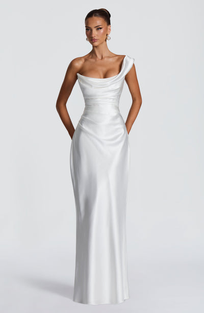 Gillian | Women's One Shoulder Satin Evening Dress