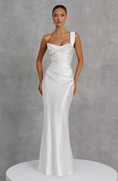 Gillian | Women's One Shoulder Satin Evening Dress