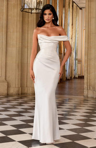 Gillian | Women's One Shoulder Satin Evening Dress