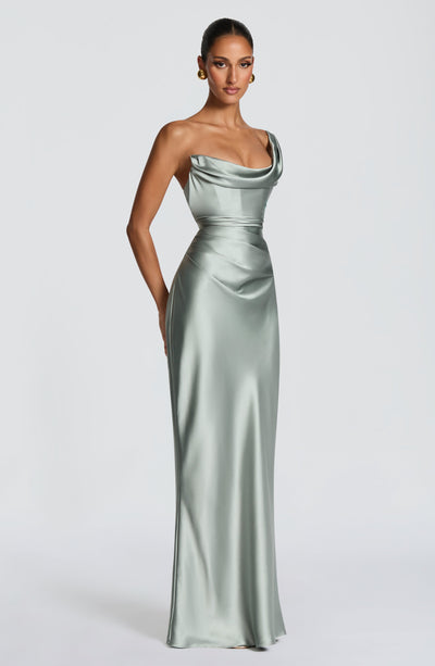 Gillian | Women's One Shoulder Satin Evening Dress