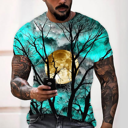 Jamie | Men's Halloween Moon Graphic Crew Neck T-Shirt