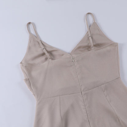 Violet | Women's Satin Wrap Slit Dress