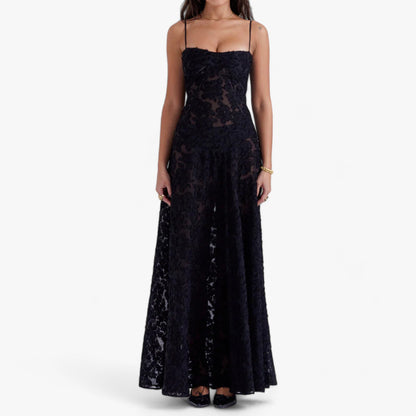 Violet | Women's Sheer Floral Maxi Dress