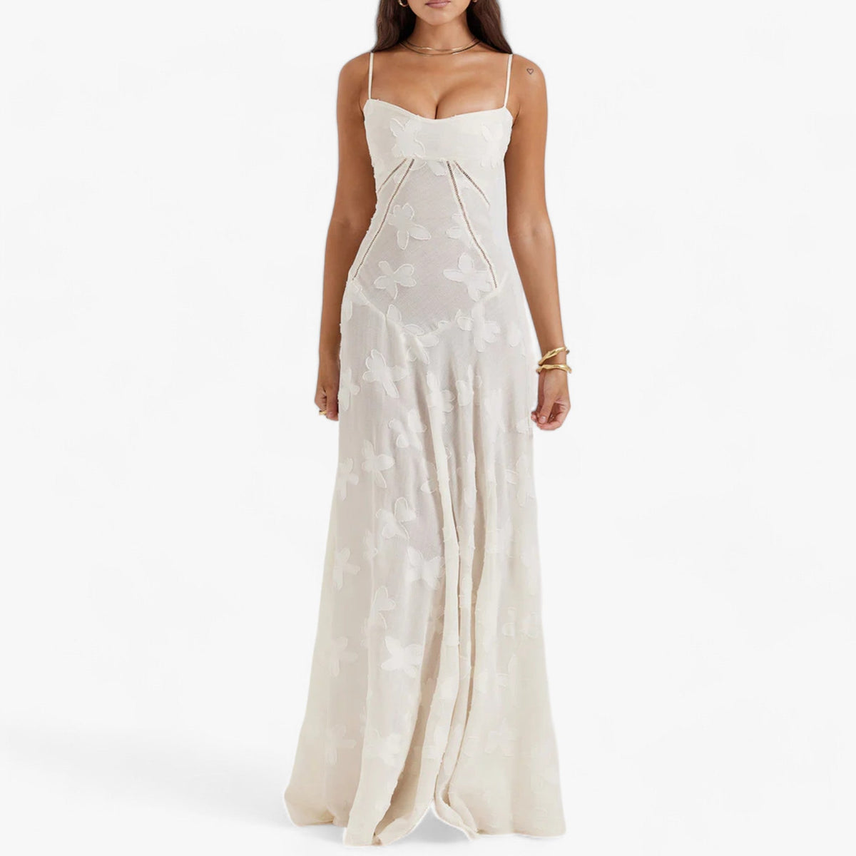 Violet | Women's Sheer Floral Maxi Dress