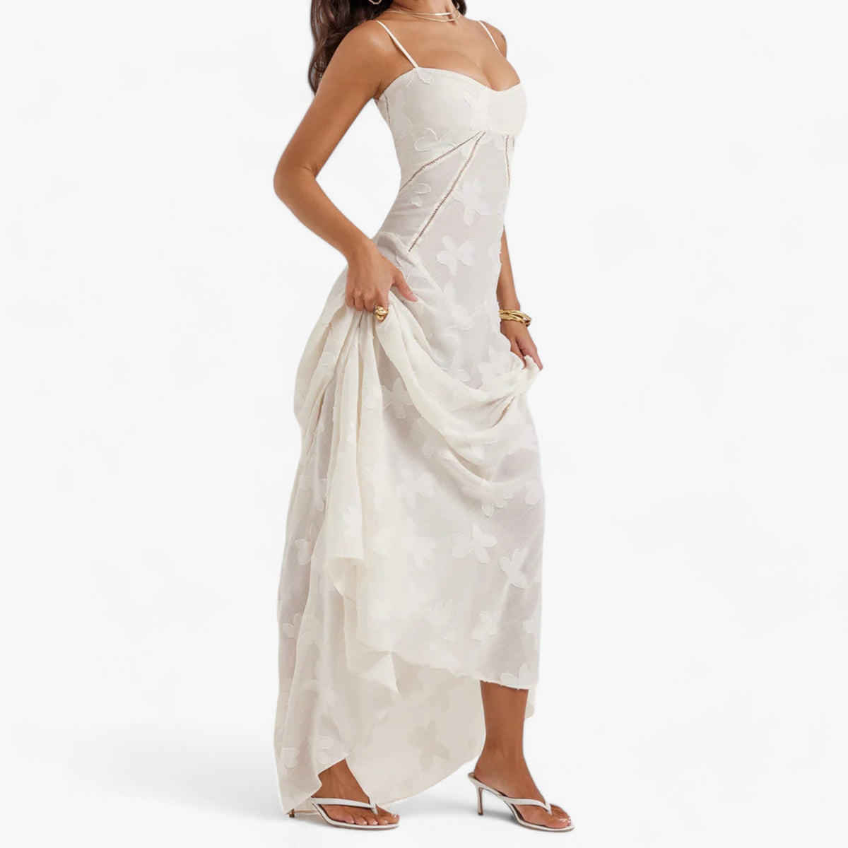 Violet | Women's Sheer Floral Maxi Dress