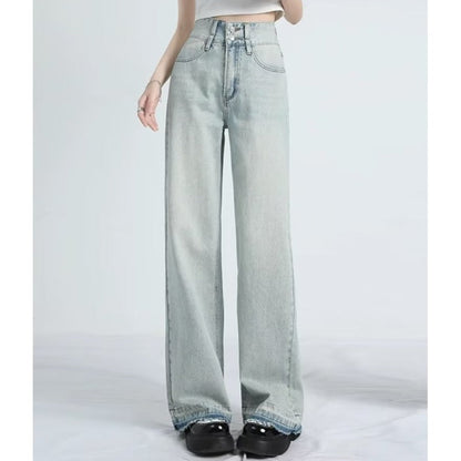 Wendy | Women's High-Waisted Light Wash Wide-Leg Pants