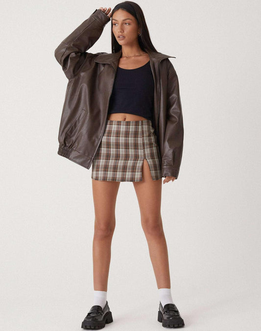 Ruby | Women's Vinage Leather Oversized Jacket