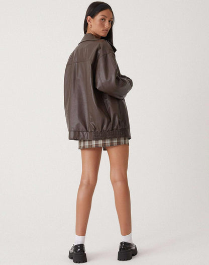 Ruby | Women's Vinage Leather Oversized Jacket