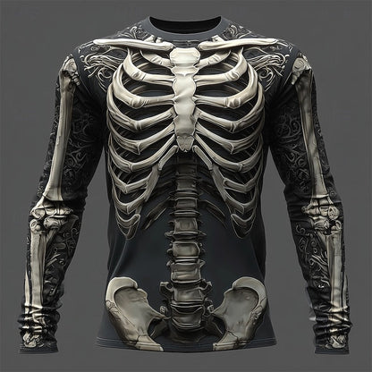 Mark | Men's Graphic Flame Skeleton Halloween Long-Sleeve Shirt