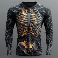 Mark | Men's Graphic Flame Skeleton Halloween Long-Sleeve Shirt