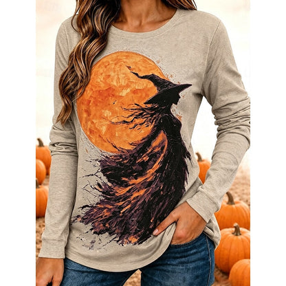 Isabella | Women's Halloween Witch Graphic Long-Sleeve Top