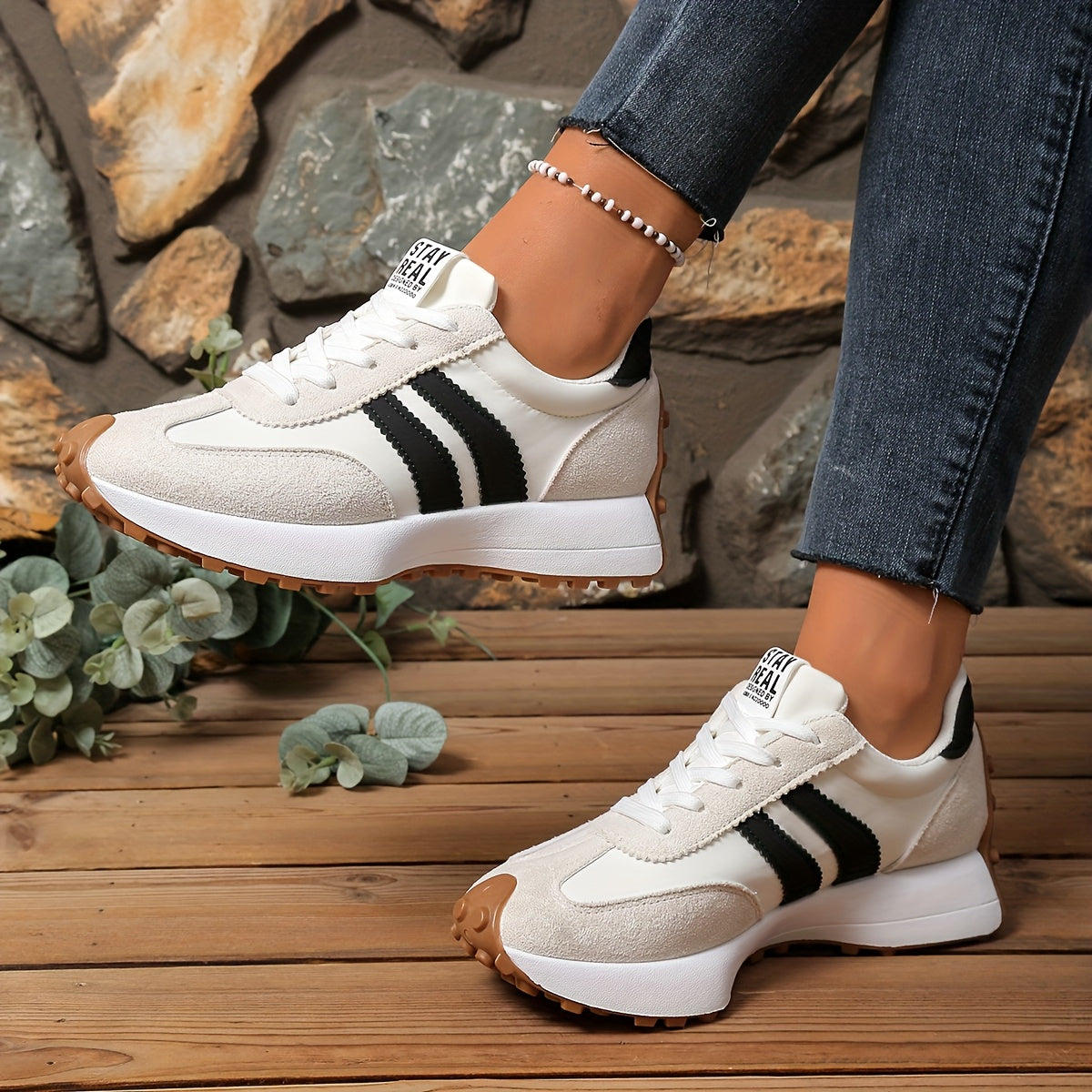 Zara | Women's Retro Lace-Up Athletic Shoes