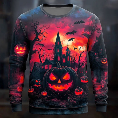 Frank | Men's Long-Sleeved Halloween Graphic Crew Neck Sweatshirt